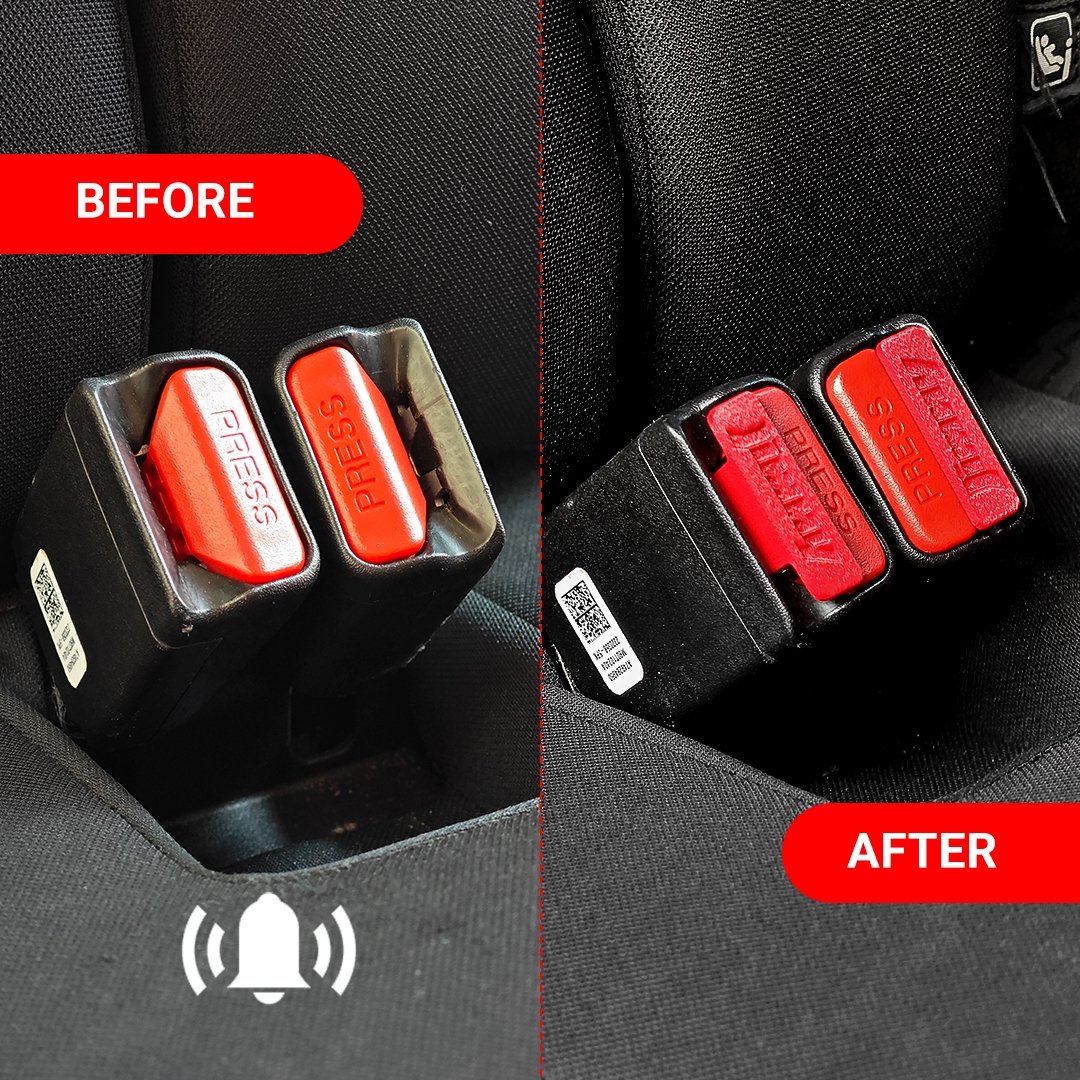 Seat Belt Alarm Stopper Clip for Suzuki Cars – | Red, Black, Fluorescent Yellow | Textured Finish