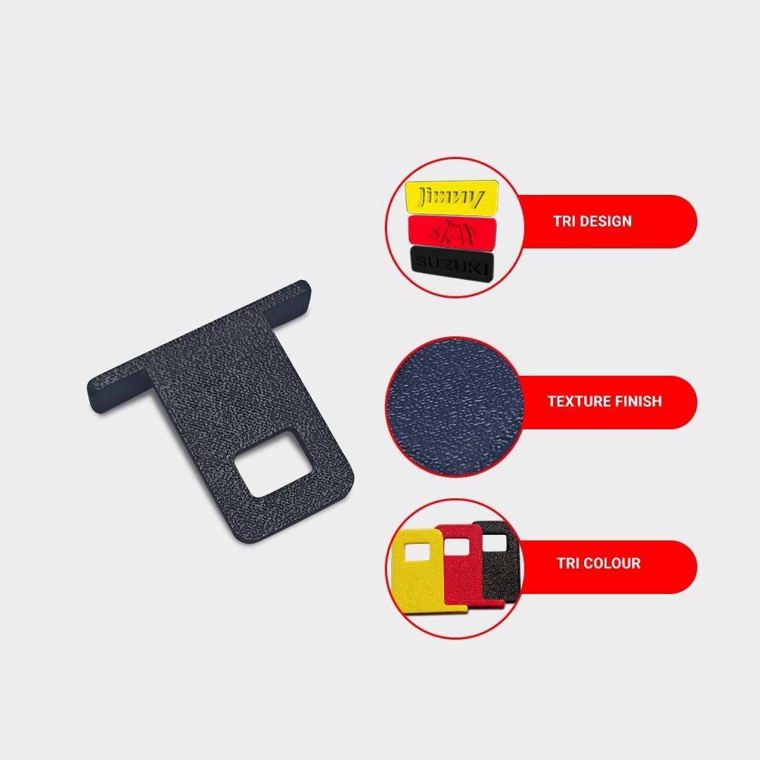 Seat Belt Alarm Stopper Clip for Suzuki Cars – | Red, Black, Fluorescent Yellow | Textured Finish